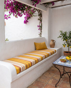 Custom Bench Cushion with Foam, Made-to-Measure Window Seat Cushion, Outdoor Banquette Booth Seat Pad, Woven Performance