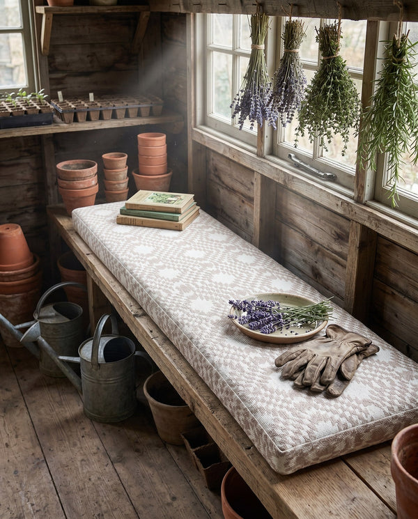 Custom Bench Cushion with Foam, Made-to-Measure Window Seat Cushion, Outdoor Banquette Booth Seat Pad, Woven Performance