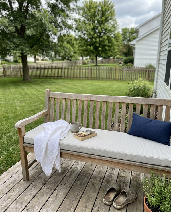 Custom Bench Cushion with Foam, Made-to-Measure Window Seat Cushion, Outdoor Banquette Booth Seat Pad, Woven Performance