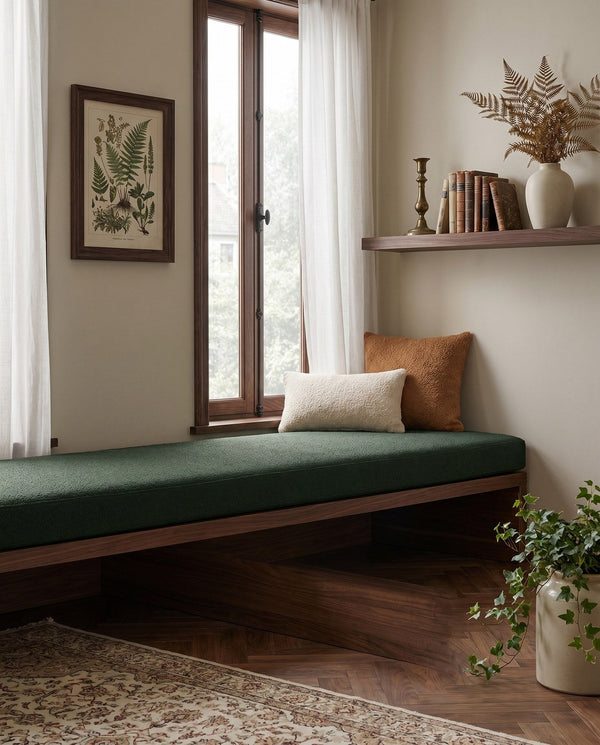 Custom Teddy Boucle Window Seat Cushion, Made-to-Measure Bench Seat Pad, Soft Textured Daybed Cushion, Reading Nook Wind