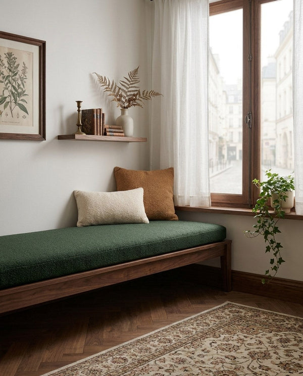Custom Teddy Boucle Window Seat Cushion, Made-to-Measure Bench Seat Pad, Soft Textured Daybed Cushion, Reading Nook Wind