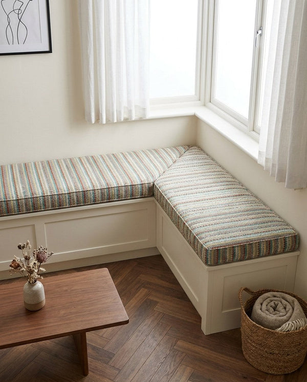 Custom Teddy Boucle Window Seat Cushion, Made-to-Measure Bench Seat Pad, Soft Textured Daybed Cushion, Reading Nook Wind