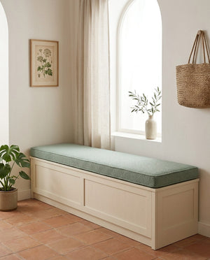 Custom Teddy Boucle Window Seat Cushion, Made-to-Measure Bench Seat Pad, Soft Textured Daybed Cushion, Reading Nook Wind