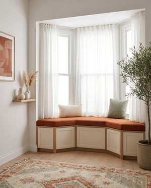 Custom Teddy Boucle Window Seat Cushion, Made-to-Measure Bench Seat Pad, Soft Textured Daybed Cushion, Reading Nook Wind
