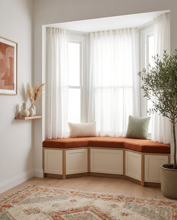 Custom Teddy Boucle Window Seat Cushion, Made-to-Measure Bench Seat Pad, Soft Textured Daybed Cushion, Reading Nook Wind