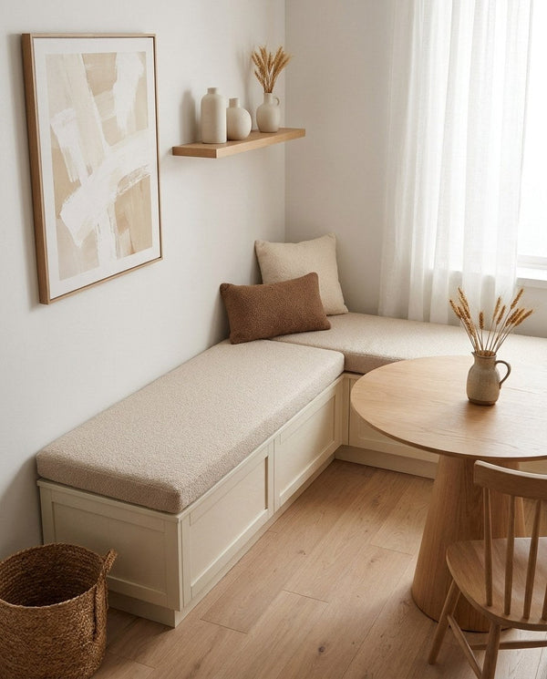 Custom Teddy Boucle Window Seat Cushion, Made-to-Measure Bench Seat Pad, Soft Textured Daybed Cushion, Reading Nook Wind