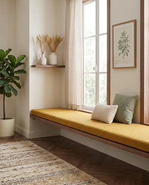 Custom Teddy Boucle Window Seat Cushion, Made-to-Measure Bench Seat Pad, Soft Textured Daybed Cushion, Reading Nook Wind