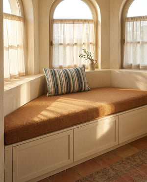 Custom Teddy Boucle Window Seat Cushion, Made-to-Measure Bench Seat Pad, Soft Textured Daybed Cushion, Reading Nook Wind