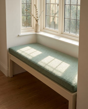 Custom Teddy Boucle Window Seat Cushion, Made-to-Measure Bench Seat Pad, Soft Textured Daybed Cushion, Reading Nook Wind