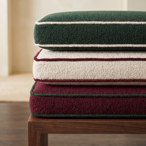 Custom Teddy Boucle Window Seat Cushion, Made-to-Measure Bench Seat Pad, Soft Textured Daybed Cushion, Reading Nook Wind
