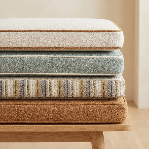 Custom Teddy Boucle Window Seat Cushion, Made-to-Measure Bench Seat Pad, Soft Textured Daybed Cushion, Reading Nook Wind