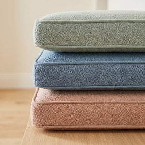 Custom Teddy Boucle Window Seat Cushion, Made-to-Measure Bench Seat Pad, Soft Textured Daybed Cushion, Reading Nook Wind