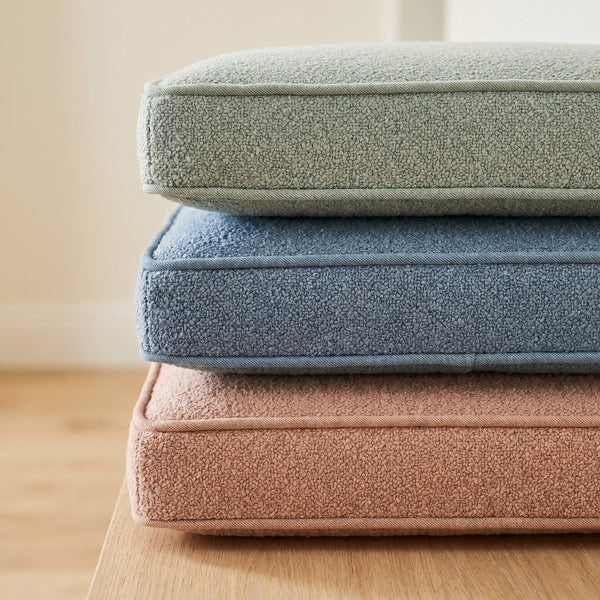 Custom Teddy Boucle Window Seat Cushion, Made-to-Measure Bench Seat Pad, Soft Textured Daybed Cushion, Reading Nook Wind