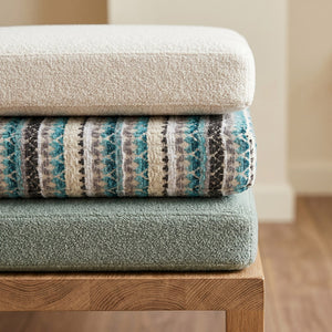 Custom Teddy Boucle Window Seat Cushion, Made-to-Measure Bench Seat Pad, Soft Textured Daybed Cushion, Reading Nook Wind