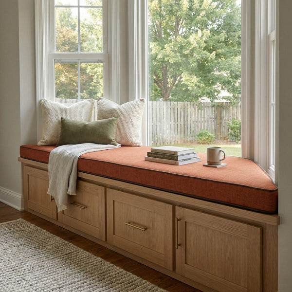 Custom Trapezoid Window Seat Cushion, Made-to-Measure Bay Window Bench Cushion, Angled Tapered Seat Pad, Reading Nook Ba