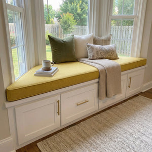 Custom Trapezoid Window Seat Cushion, Made-to-Measure Bay Window Bench Cushion, Angled Tapered Seat Pad, Reading Nook Ba