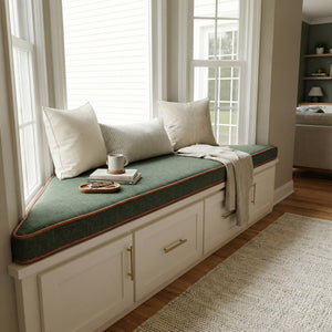 Custom Trapezoid Window Seat Cushion, Made-to-Measure Bay Window Bench Cushion, Angled Tapered Seat Pad, Reading Nook Ba