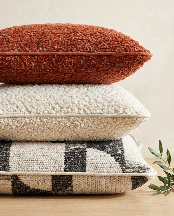Custom Boucle Throw Pillow, Textured Decorative Cushion Cover, Made-to-Measure Sofa Accent Pillow, Square Lumbar Couch C