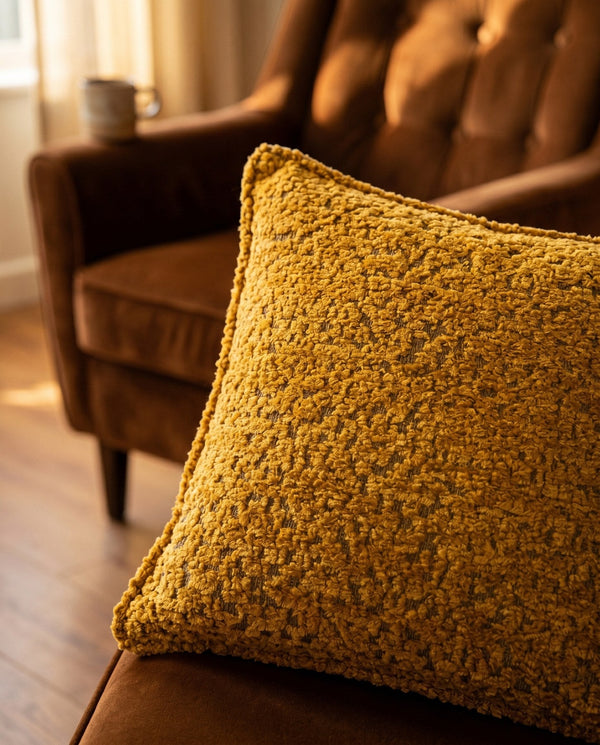 Custom Boucle Throw Pillow, Textured Decorative Cushion Cover, Made-to-Measure Sofa Accent Pillow, Square Lumbar Couch C