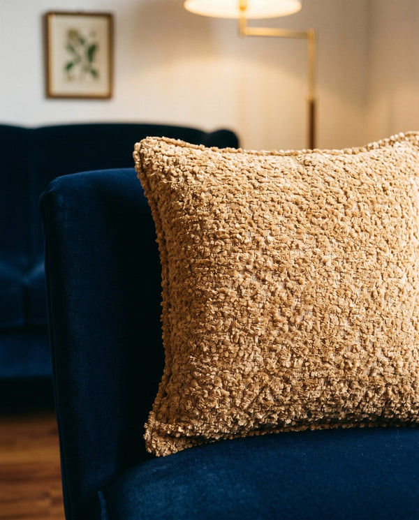 Custom Boucle Throw Pillow, Textured Decorative Cushion Cover, Made-to-Measure Sofa Accent Pillow, Square Lumbar Couch C