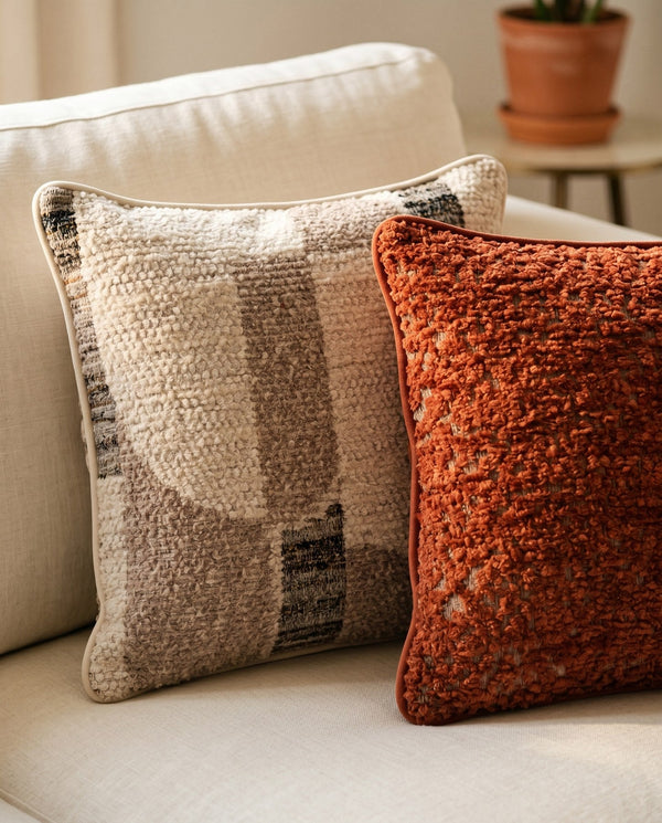 Custom Boucle Throw Pillow, Textured Decorative Cushion Cover, Made-to-Measure Sofa Accent Pillow, Square Lumbar Couch C