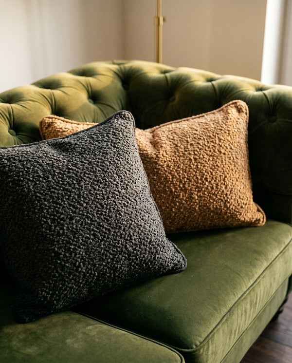 Custom Boucle Throw Pillow, Textured Decorative Cushion Cover, Made-to-Measure Sofa Accent Pillow, Square Lumbar Couch C