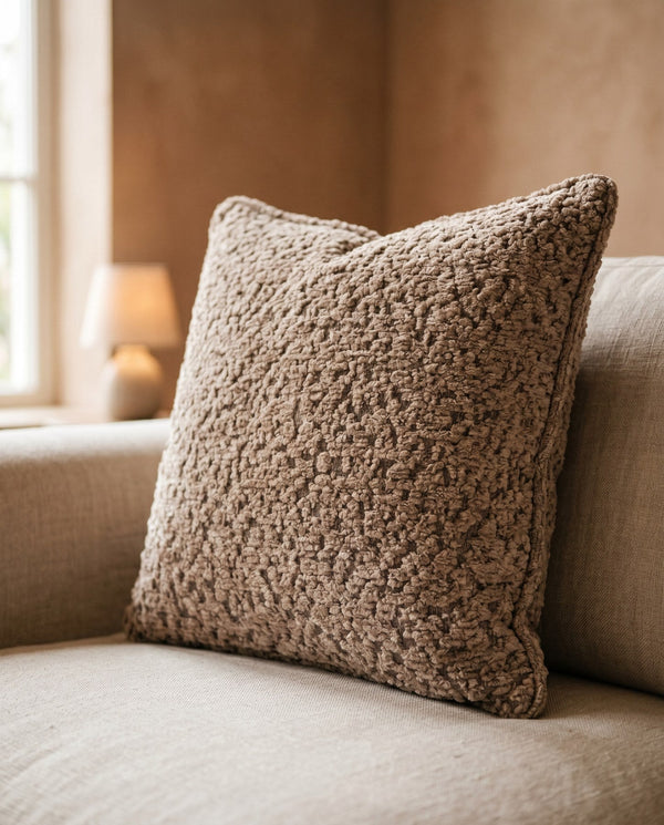 Custom Boucle Throw Pillow, Textured Decorative Cushion Cover, Made-to-Measure Sofa Accent Pillow, Square Lumbar Couch C